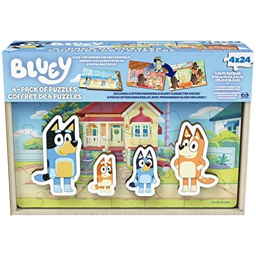 Spin Master Games Bluey Wooden Puzzles 4-Pack Deal
