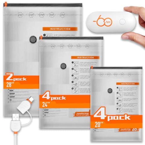Wfiia Travel Vacuum Storage Bags 10-Pack w/ USB/Type-C Pump Deal