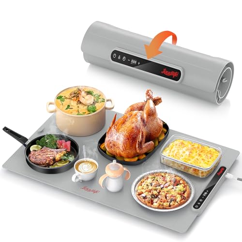 LAUDLIFE 24x16 Food Warming Mat, Navy & Light Gray