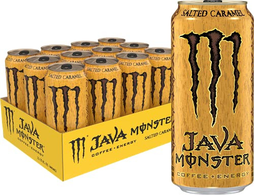 Monster Energy Java Monster Salted Caramel Coffee + Energy Drink 15 Fl Oz (Pack of 12)