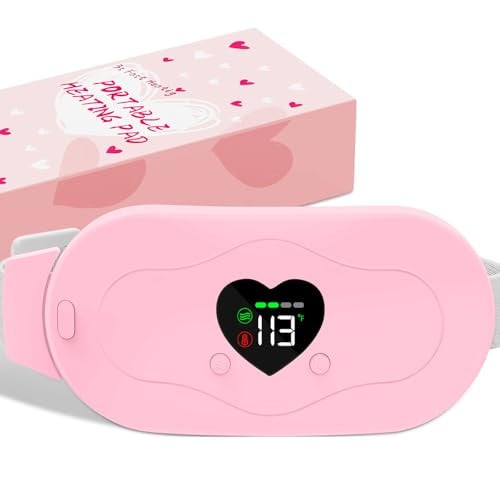 Glyduny Heart-Shaped Portable Heating Pad w/ 6 Heat & Massage Modes