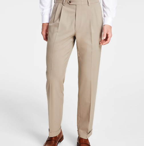 Michael Kors Men's Pleated Solid Classic Fit Pants Deal