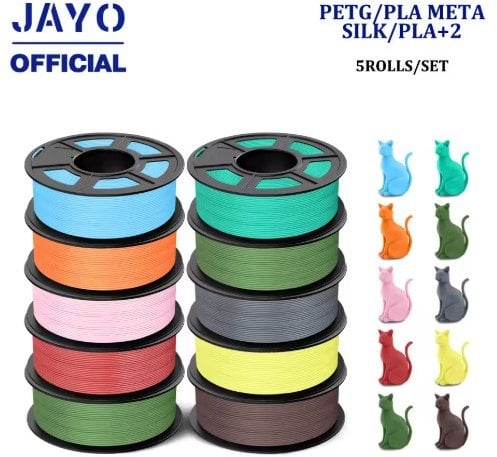 JAYO 5.5kg 5 Rolls 1.75mm 3D Printer Filament (PLA/TPU/ABS/PETG) Deal