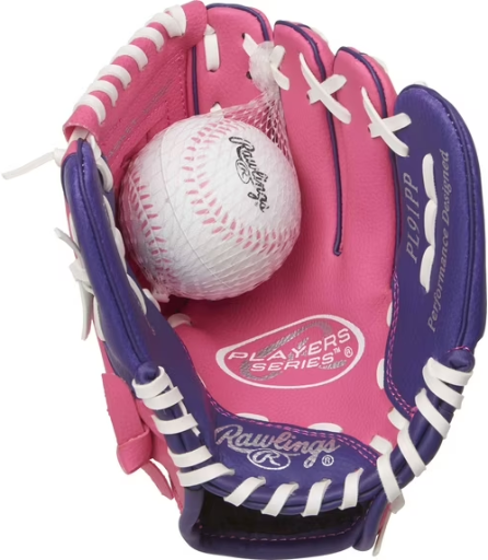 Rawlings 9" Right Hand Glove w/ Ball (Pink/Purple)