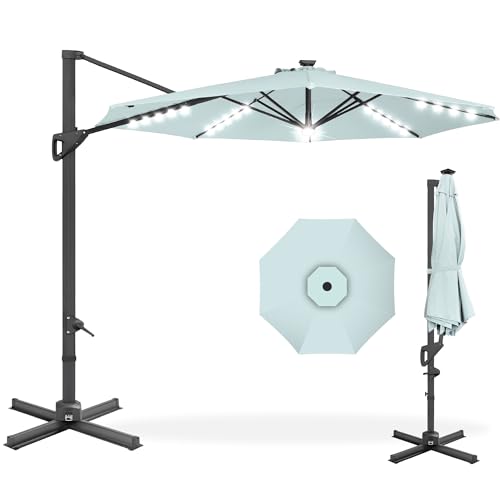 Best Choice Products 10ft Solar LED Cantilever Patio Umbrella Deal