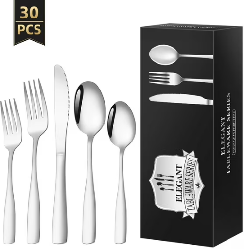 TINANA Silverware Sets, 30 PCS Flatware Set for 6