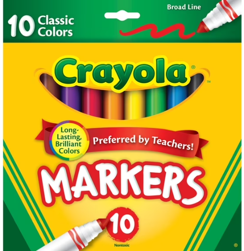 Crayola Broad Line Markers 10 Count Deal