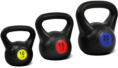 Signature Fitness 3-Piece 45-Pound Adjustable Sand-Filled Kettlebell Set Deal