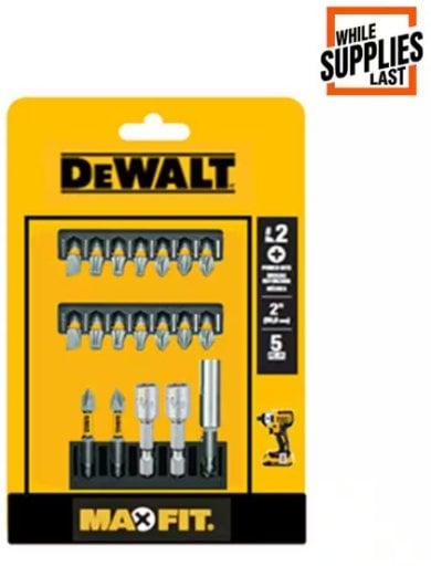 DEWALT Maxfit 1 in. Carbon Steel Driving Bit Set (19-Pieces) with Bit Holder Deal