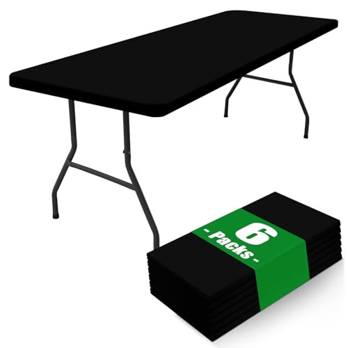 Spandex 6 Foot Rectangle Table Cloth 6-Pack - Many Color Options 