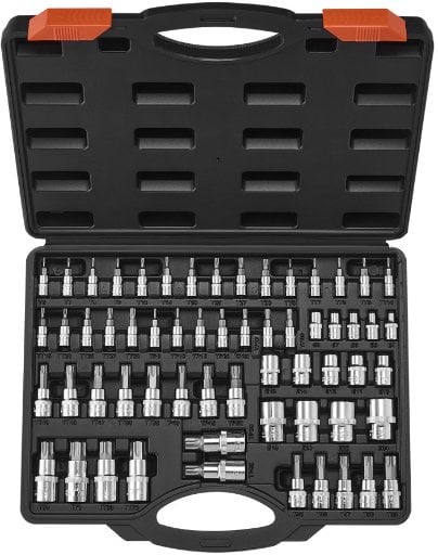 VEVOR Torx Bit Socket and External Torx Socket Set, 60-Piece
