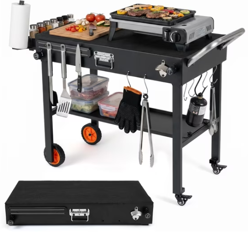 Costway 32"W x 18"D Folding Grill Cart for 17" & 22" Griddles Deal