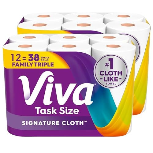 Viva Signature Cloth Paper Towels Task Size 12 Family Triple Rolls X 2