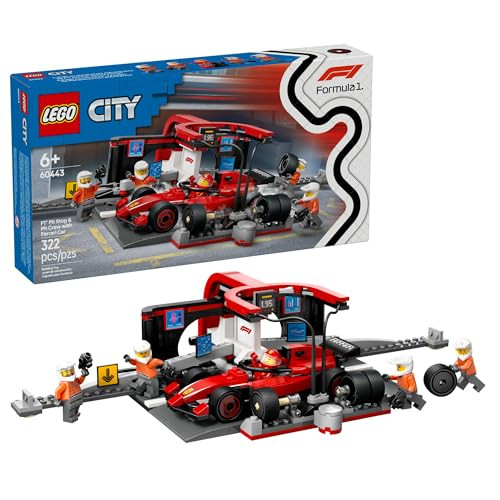 332-Piece LEGO City F1 Pit Stop & Pit Crew with Ferrari Car (60443)