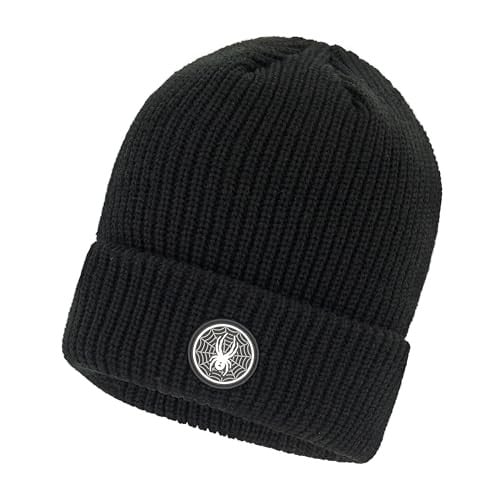 Spyder Mens Fleece Lined Cuff Logo Beanie (Black) Deal