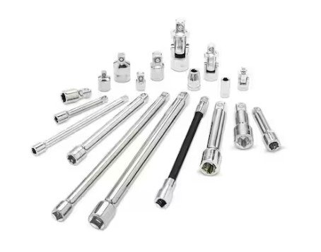 Husky 1/4 in., 3/8 in., 1/2 in. Drive Accessory Set (19-Piece)