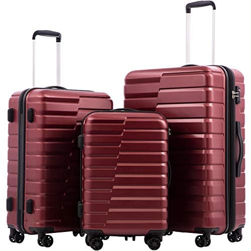 Coolife Luggage Sets 3 Piece Hard Shell Suitcase Set Deal