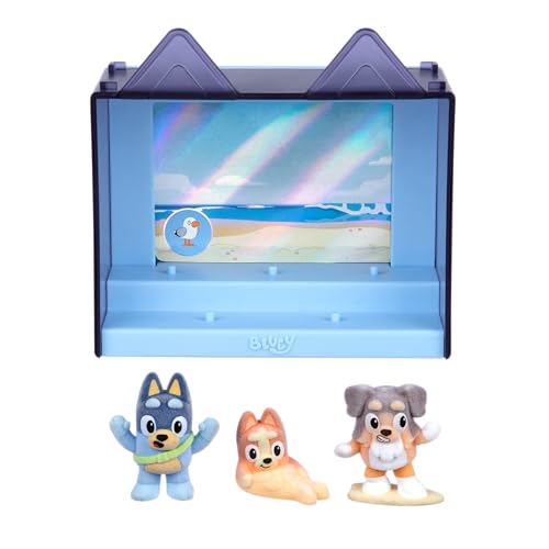 Bluey Fuzzies Episode Pack: The Beach, 3 Flocked Mini-Figures Deal