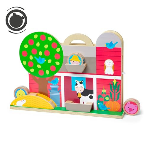 Melissa and Doug Go Tots 4-Piece Wooden Barnyard Tumble Play Set