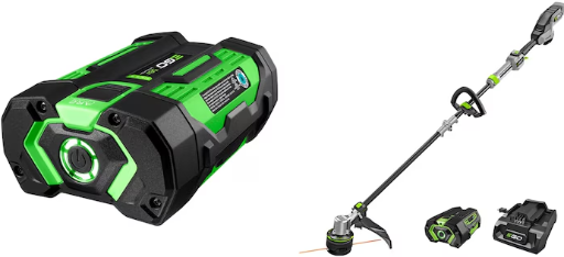 EGO POWER+ 56V 16 in POWERLOAD with LINE IQ String Trimmer with 4.0Ah ARC Lithium Battery and Charger and 2.5Ah ARC Lithium Battery