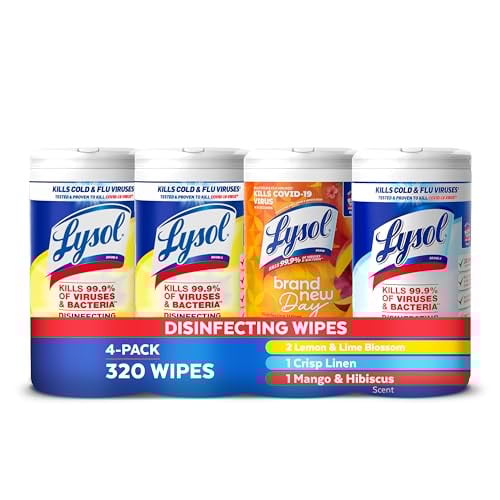 4-Pack 80-Count Lysol Disinfectant Wipes