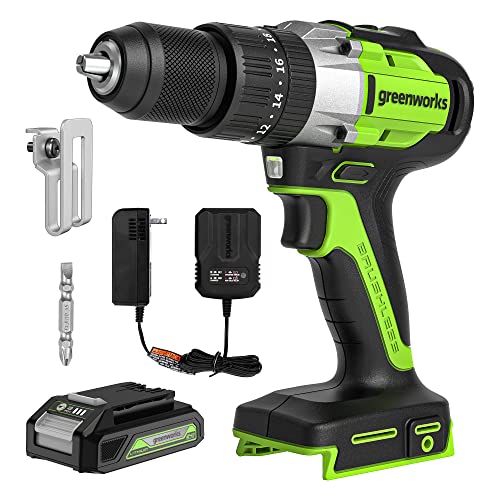 Greenworks 24V Brushless 1/2" Hammer Drill 2.0Ah