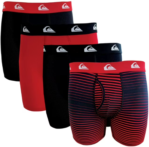 Quiksilver Men's Performance Mesh Boxer Brief 4-Pack Deal
