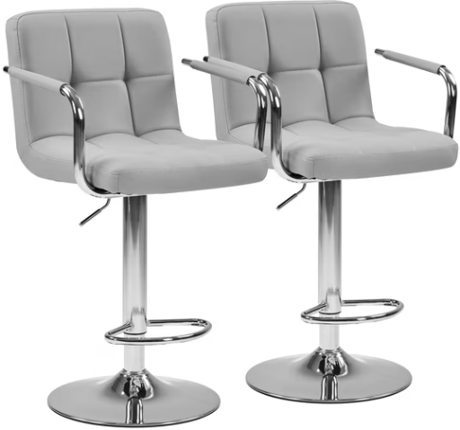 EDX Bar Stools Set of 2 with PU Leather, Swivel High Back Bar Stools with Handles for Kitchen Island Deal