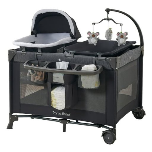 Pamo Babe 4-in-1 Baby Playard with Bassinet & Changing Table