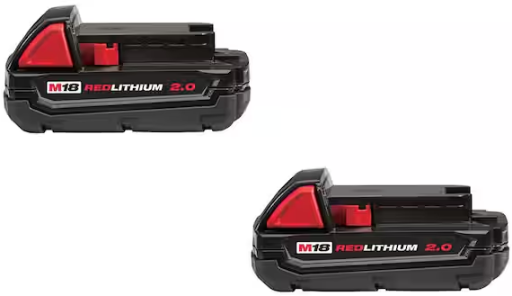 Milwaukee M18 18-Volt Lithium-Ion Compact Battery Pack 2.0Ah (2-Pack)