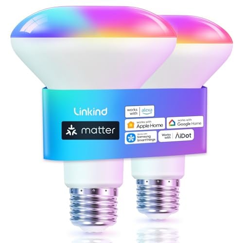 Linkind Matter Smart BR30 E26 LED Flood Light Bulbs 2-Pack Deal