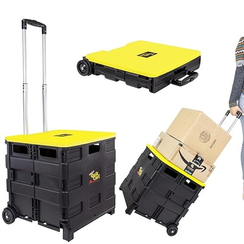 Quik Cart Collapsible Rolling Crate on Wheels Deal