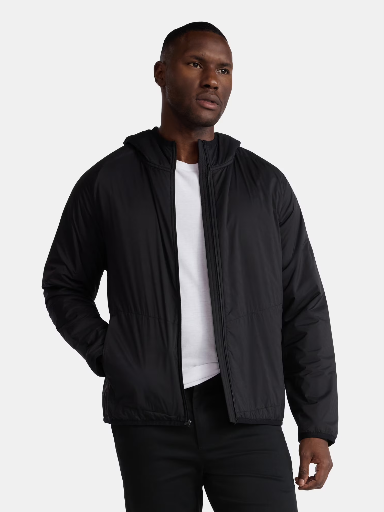 George Men's Lightweight Insulated Hooded Nylon Jacket