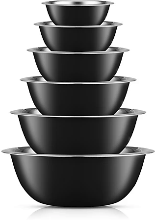 JoyJolt 6-Piece Stainless Steel Mixing Bowl Set