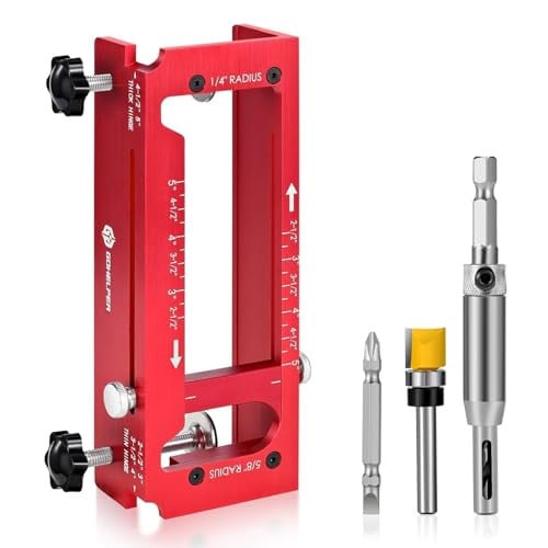 Door Hinge Jig, Aluminum Alloy Door Hinge Template Kit for Router