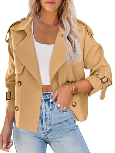 Women’s Crop Double Breasted Trench Coat