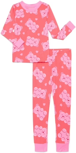Way to Celebrate Toddler Valentine's Day Snug-Fit Top and Pants Pajama Set 2-Piece