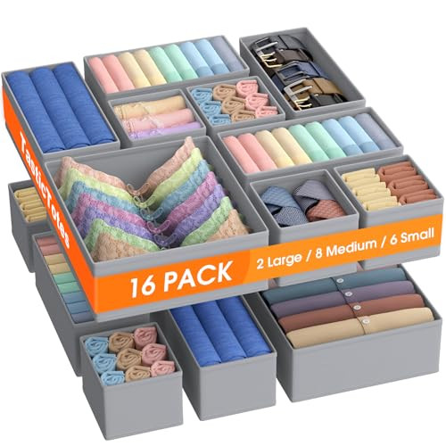16 Pack Drawer Underwear Organizer