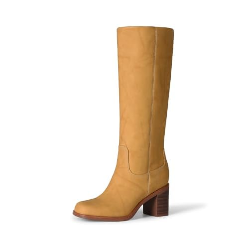 DREAM PAIRS Women’s Square Toe Chunky Knee High Boots Deal
