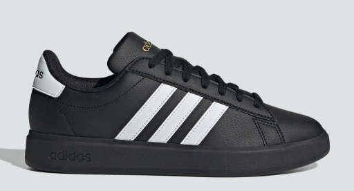 adidas Women's Grand Court 2.0 Shoes (Core Black / Cloud White / Gold Metallic) Deal
