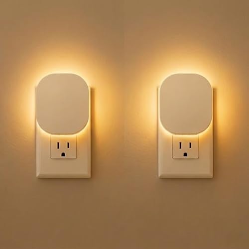 Plug-in LED Backlit Night Light with Motion Sensor & Dusk to Dawn Sensor 2-Pack