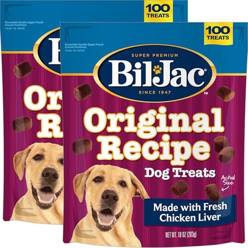 Bil-Jac Original Recipe Soft Dog Treats, Real Chicken Liver, 10 oz, 2-Pack Deal