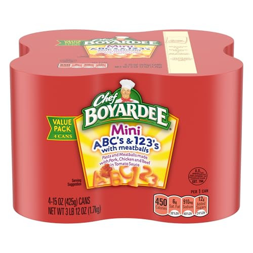 Chef Boyardee Mini ABC's & 123's w/ Meatballs 4-Pack