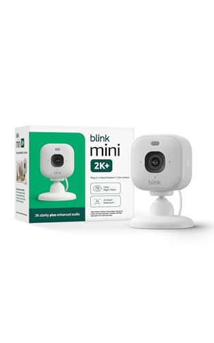 Blink Mini 2K+ Plug-in Home & Pet Indoor Security Camera with 2K Video Resolution