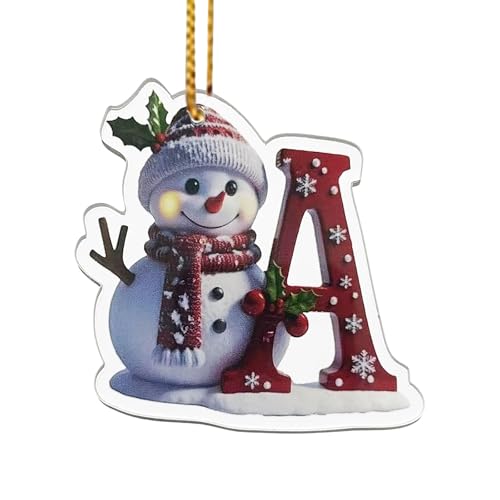 Snowman Letter Christmas Ornaments Personalized Decor Deal
