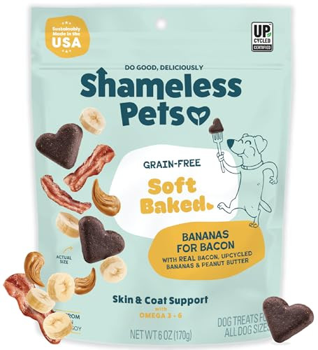 Shameless Pets Soft-Baked Dog Treats Bananas for Bacon 6-Oz