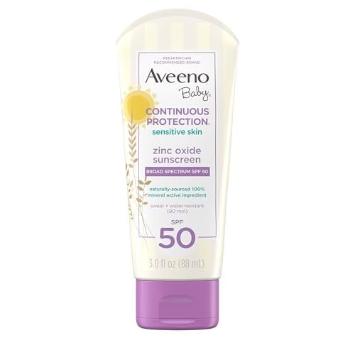 Aveeno Baby Continuous Protection Zinc Oxide Mineral Sunscreen Lotion SPF 50 3 fl. oz Deal