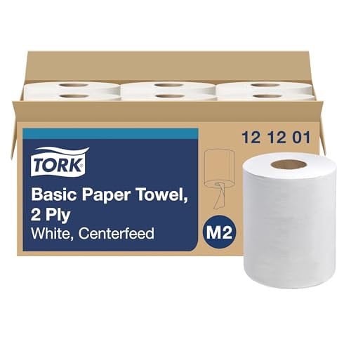 Tork Basic Centerfeed Paper Wiper White M2, 6 x 600 Sheets Deal