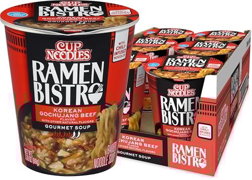 Nissin Cup Noodles Ramen Bistro Korean Gochujang Beef 6-Pack 3.1-Ounce Deal