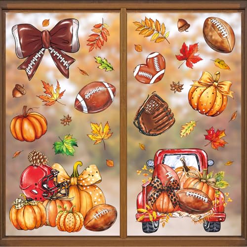 Fall Football Window Cling Stickers, 9 Sheets